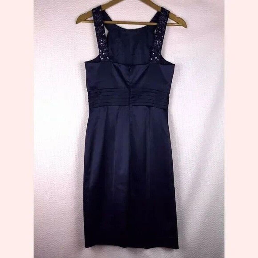 Antonio Melani Women Sheath Purple Sleeveless Embellished Straps Pleated Size 2 - Picture 7 of 11